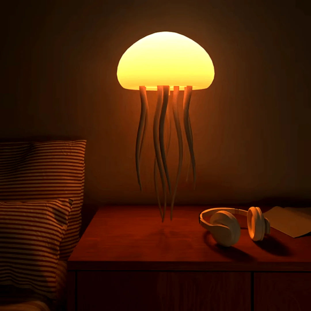 RGB LED Jellyfish Lamp with Voice Control – Color-Changing Ambient Night Light