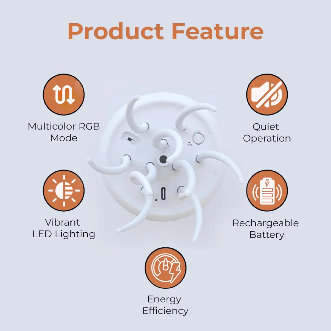 RGB LED Jellyfish Lamp with Voice Control – Color-Changing Ambient Night Light