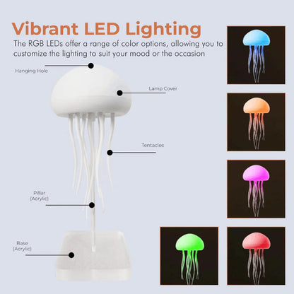 RGB LED Jellyfish Lamp with Voice Control – Color-Changing Ambient Night Light