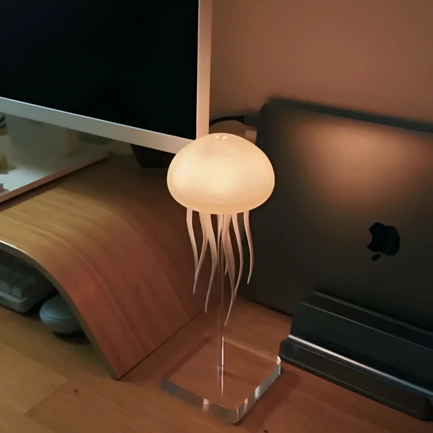 RGB LED Jellyfish Lamp with Voice Control – Color-Changing Ambient Night Light